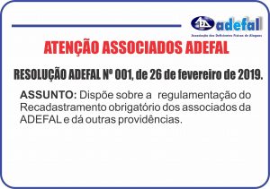 ADEFAL convoca todos os associados para recadastramento das carteiras de sócios