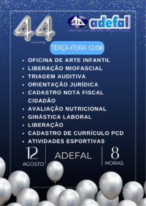 ADEFAL celebra 44 anos com ações sociais e homenagem a defensores da inclusão