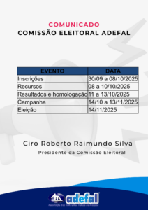 Comunicado – Comissão Eleitoral ADEFAL